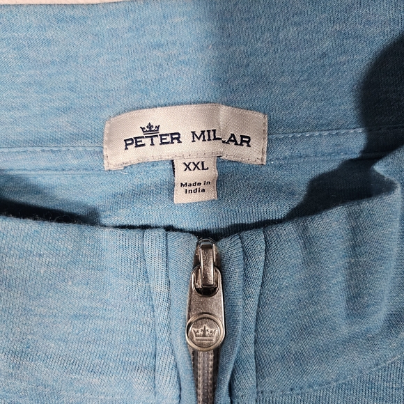 Men's Light Blue Quarter-Zip Sweater - Picture 12 of 15